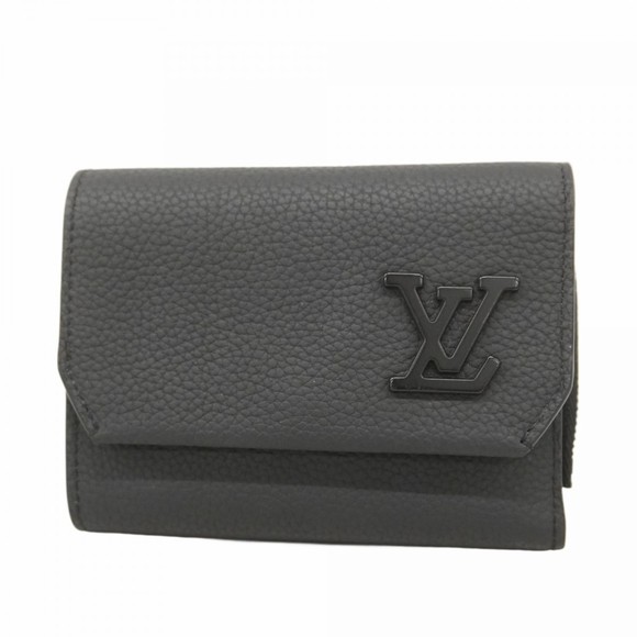 Louis Vuitton LV Aerogramme Portefeuille Pilot Tri-fold Wallet M81740 Noir Men's - Picture 1 of 16